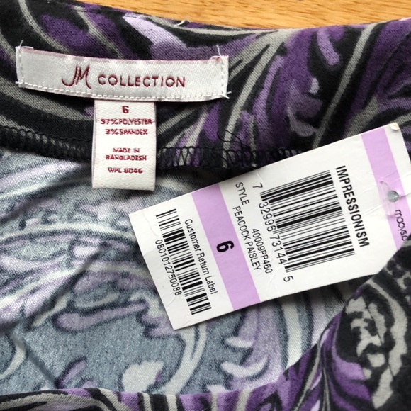 💜JM COLLECTION💜PEACOCK PAISLEY A-LINE SKIRT💜 - Picture 6 of 6